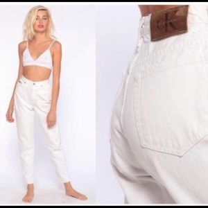 Calvin Klein vintage white high waist mom jeans